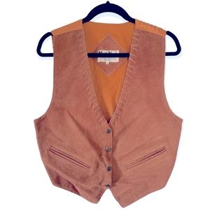 VINTAGE brown genuine suede vest